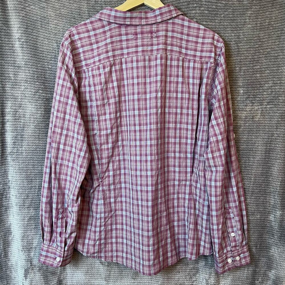 Duluth Trading Shirt Plaid Vented Back Button Front Women XL Cowgirl Western Top - Picture 2 of 7